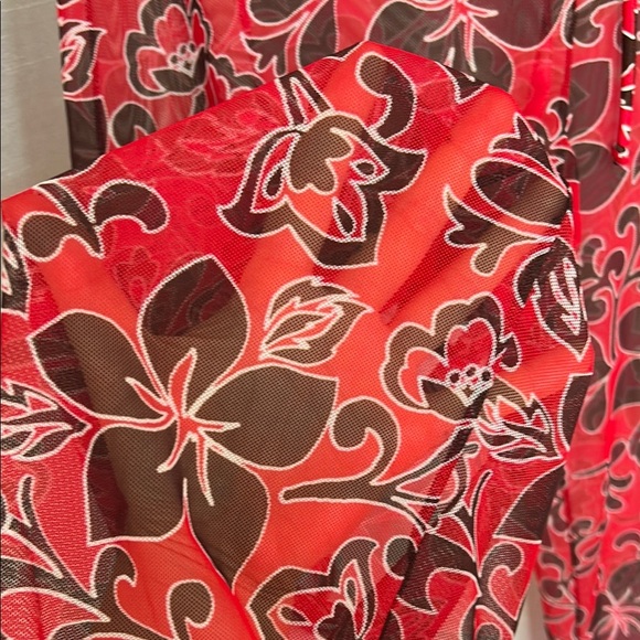 Vintage 90’s Floral Red Women's Pants - Picture 4 of 7